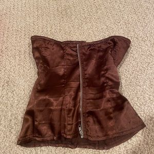 white fox brown bustier top size 0